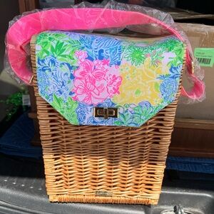 Lilly Pulitzer Wicker Wine Basket